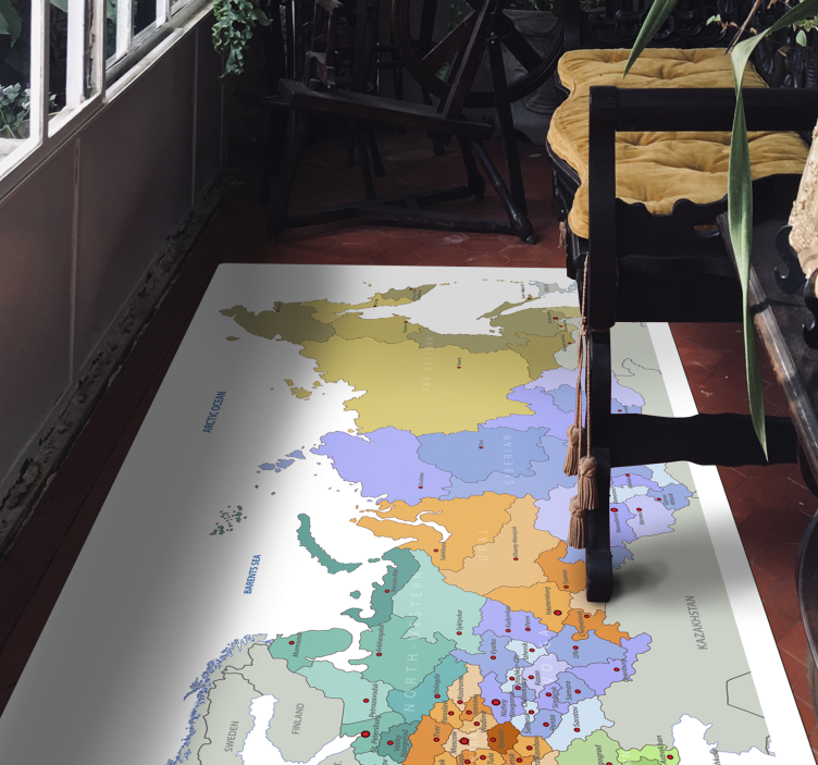 Kortkort ussr - eller verdenskorttæppe - TenStickers