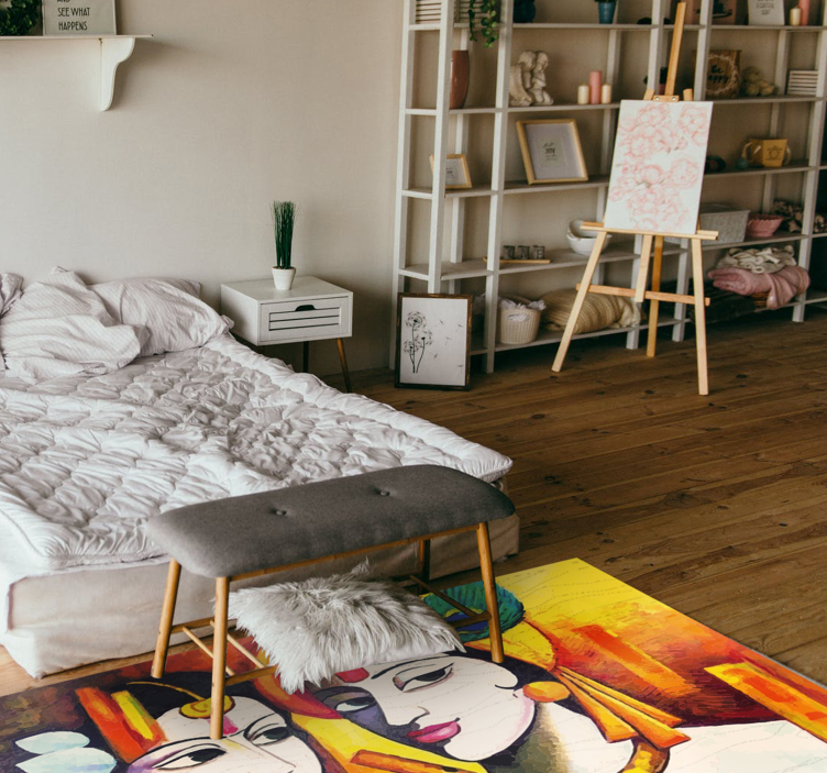 Kulturel essens vinyl tæppe til stuen - TenStickers