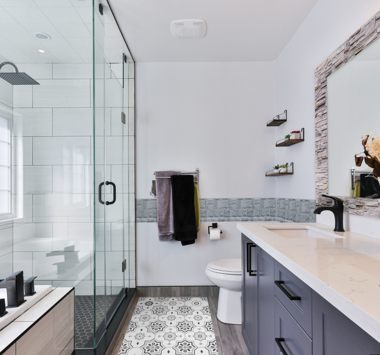 Grå pantone fliser vinyl tæppe - TenStickers