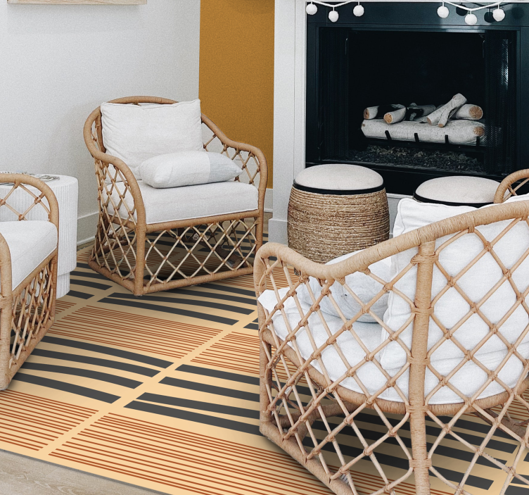 Lagdelt stribet elegance vinyltæppe til soveværelse - TenStickers