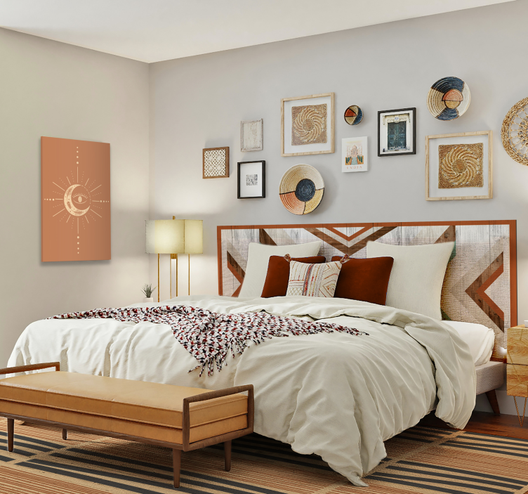 Lagdelt stribet elegance vinyltæppe til soveværelse - TenStickers