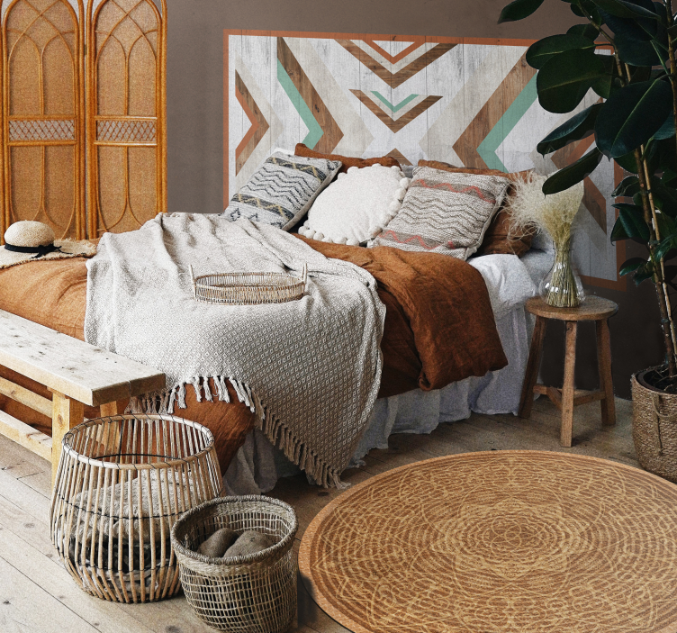 Elegant brunt mønster mandala vinyl tæppe - TenStickers