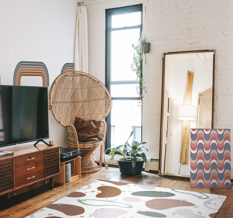 Uregelmæssig abstrakt form mønster minimalistiske vinyl tæpper - TenStickers