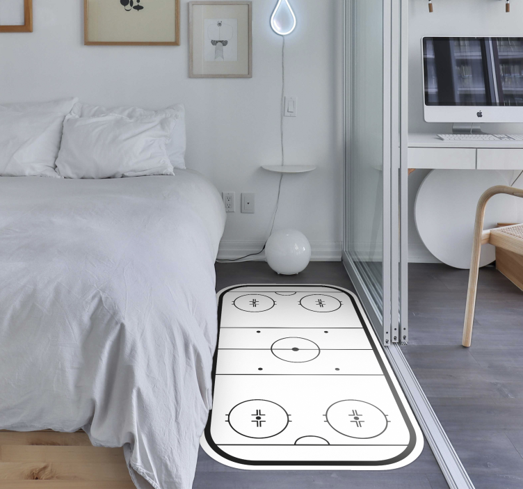 Ishockeybane vinyl tæppe med spil - TenStickers