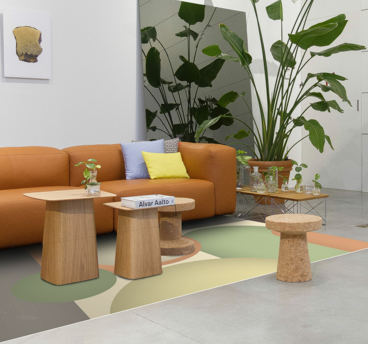 Moderne vinyl tæppe med nutidige cirkulære mønstre - TenStickers