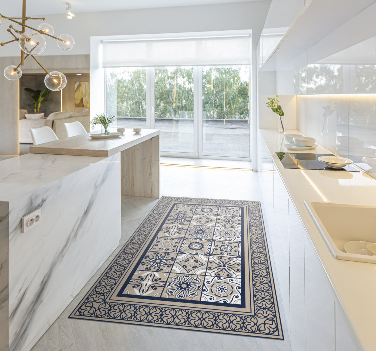 Brune vintage fliser vinyl tæppe med fliseeffekt - TenStickers