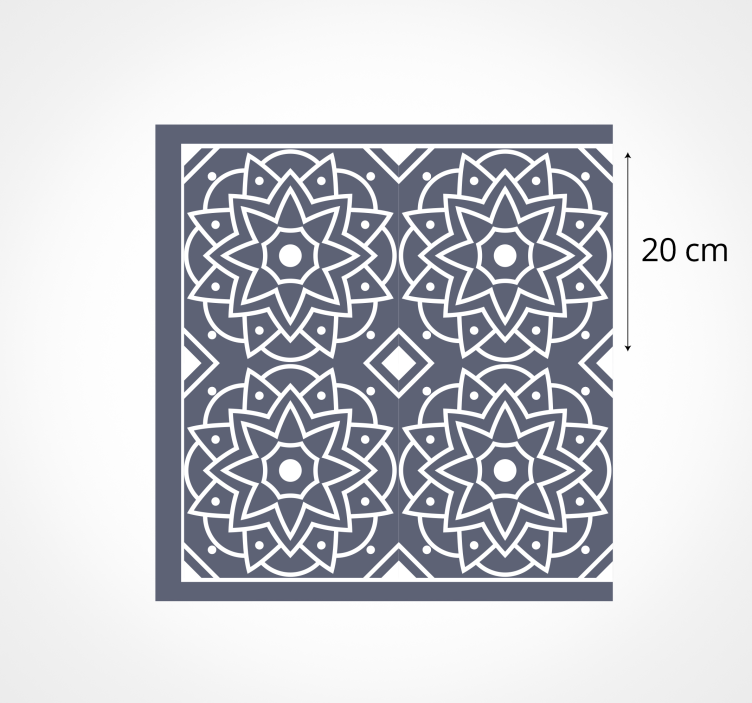 Blå og etniske mønstre mosaikfliser - TenStickers