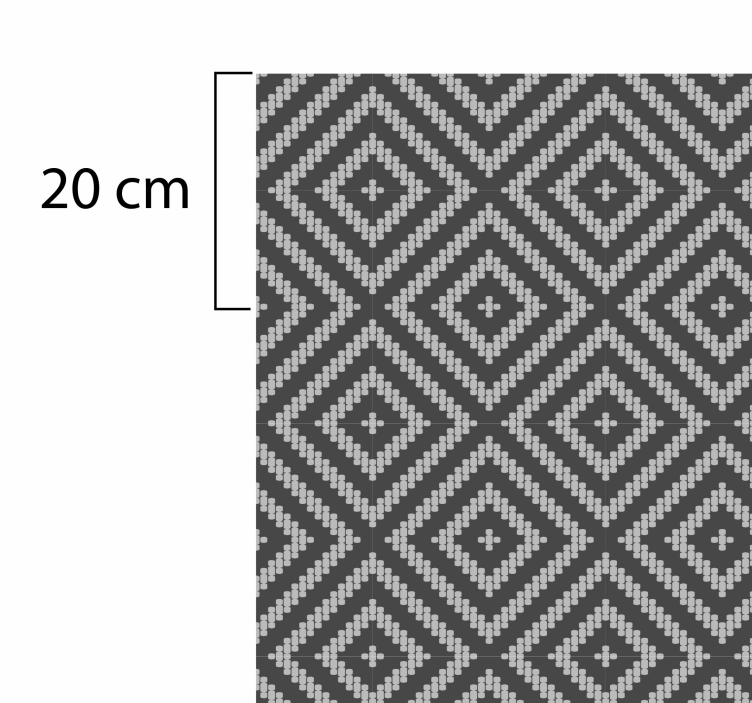 Geometrisk mønster detalje vinyl tæppe med fliseeffekt - TenStickers