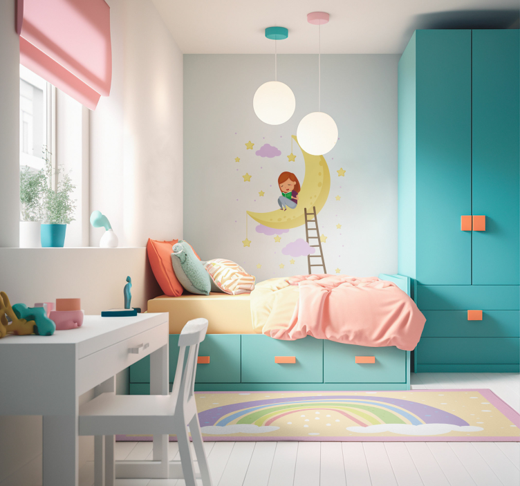 Fantastiske regnbue børn vinyl tæppe - TenStickers