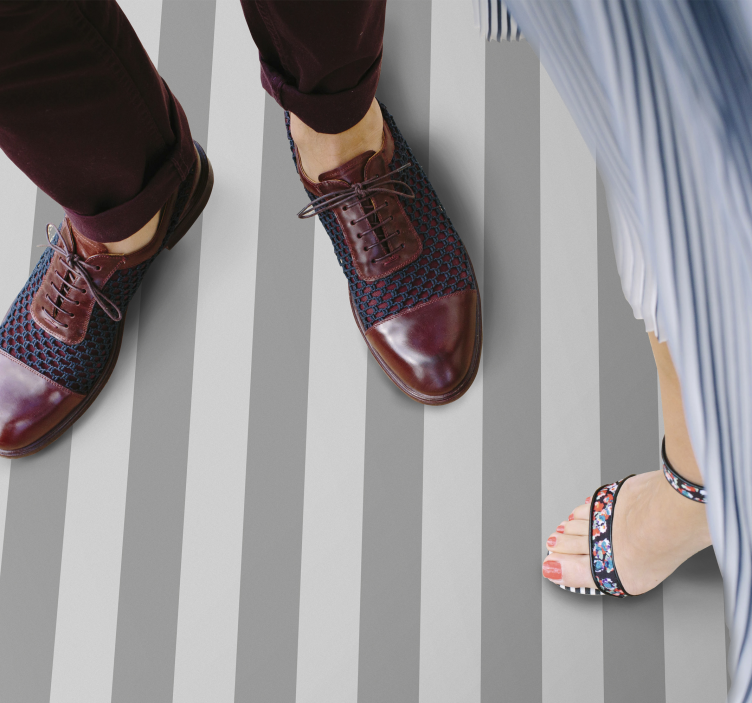 Grå elegance spil stribede vinyl tæppe - TenStickers