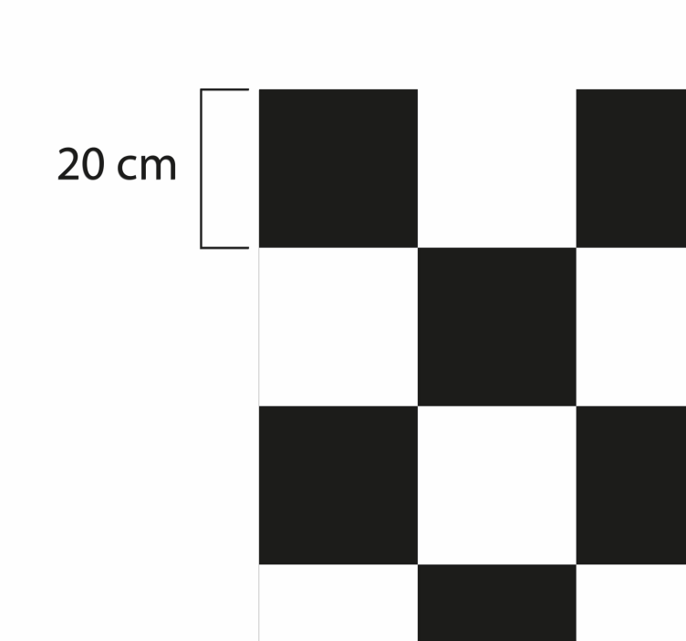 Skakbræt sort og hvidt flise tæppe - TenStickers