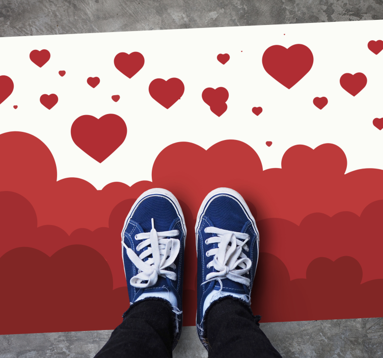 Hjerter mønster vinyltæppe til soveværelse - TenStickers