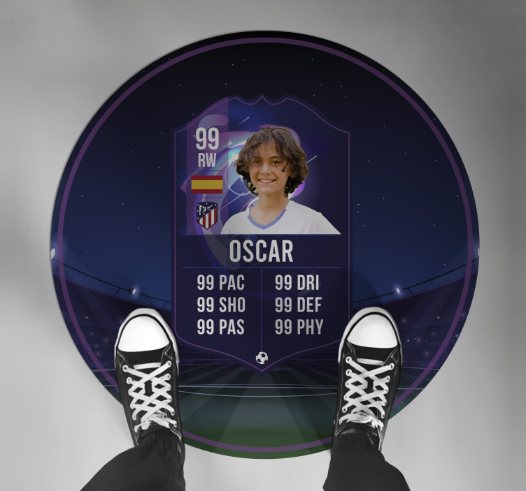 Fodboldspiller kort vinyltæppe til teenagere - TenStickers