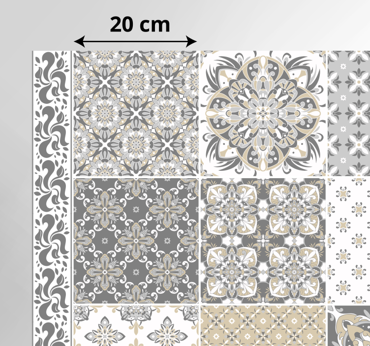 Vintage fliser mønster fliser tæppe - TenStickers