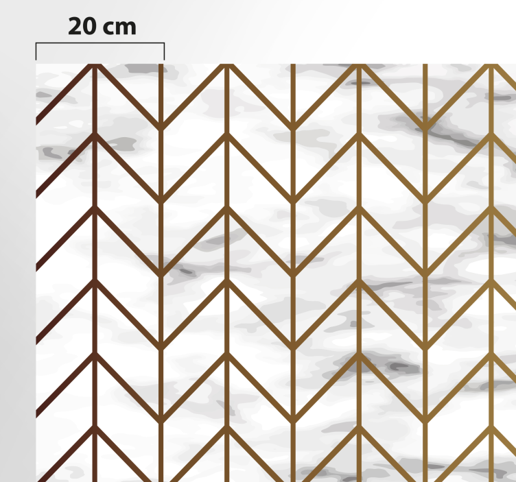 Geometrisk guld og marmor køkken vinyl tæppe - TenStickers