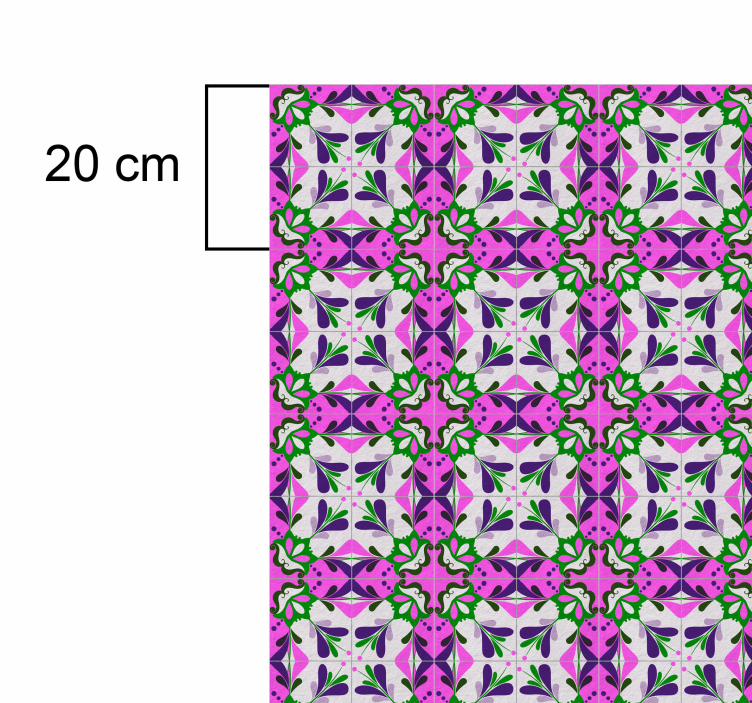 Pink hydrauliske vintage vinyl flise gulvtæppe - TenStickers