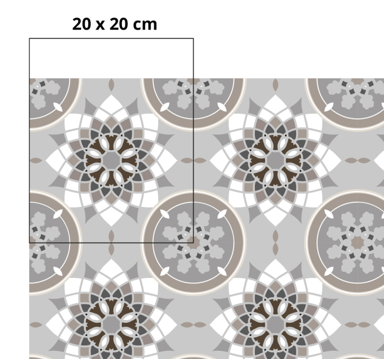 Mosaik kalejdoskop mosaik vinyl tæppe - TenStickers