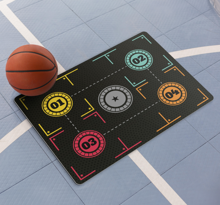Basketball træning rektangel vinyl gulvtæpper - TenStickers