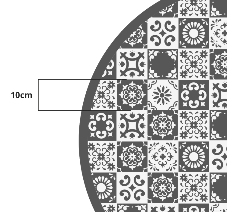 Grå og hvide fliser vinyl soveværelsetæppe - TenStickers