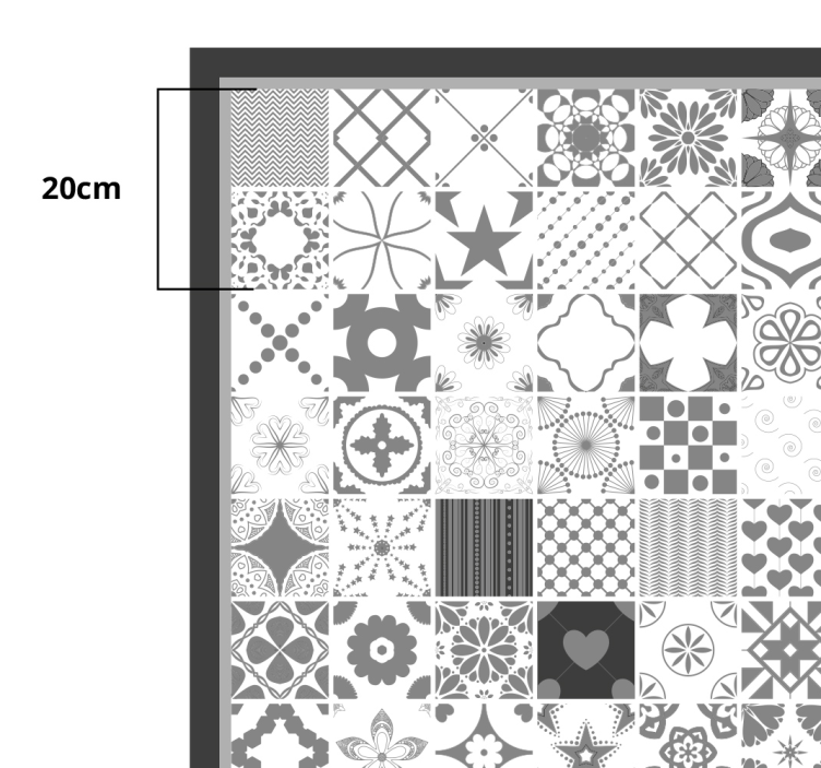 Patchwork flise sammensætning vinyl tæppe med fliseeffekt - TenStickers