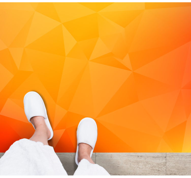 Abstrakt orange geometriske former moderne tæppe - TenStickers