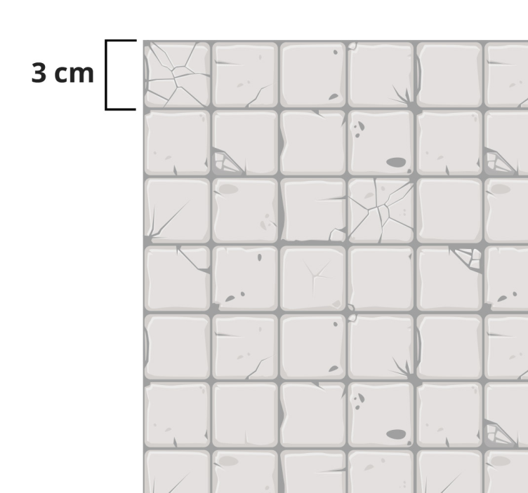 Gammelt hvidt flisevæg stuetæppe - TenStickers