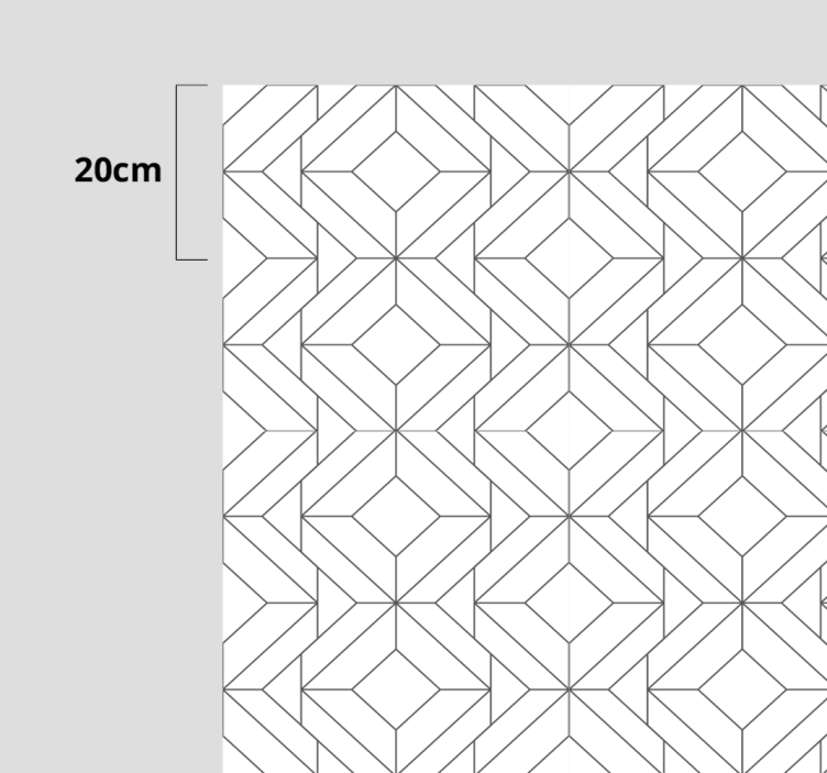 Hvidt japandi geometrisk mønster vinyl tæppe - TenStickers