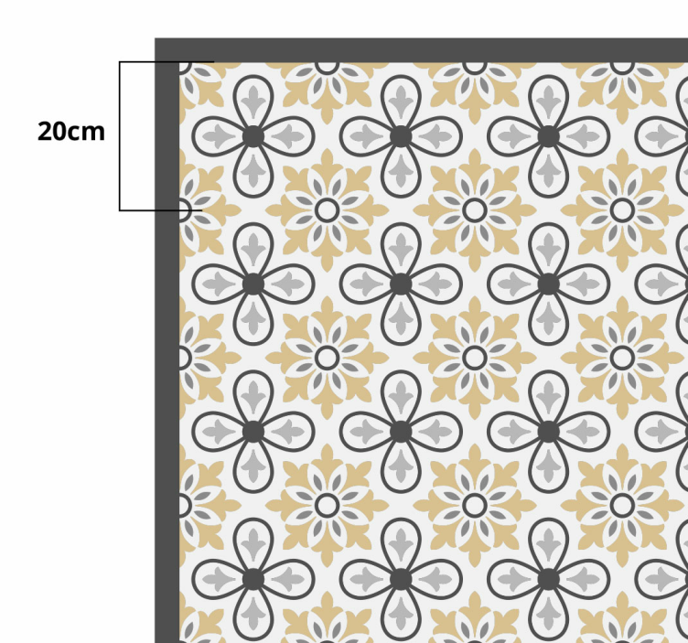 Antik blomsterflise vinyltæppe - TenStickers