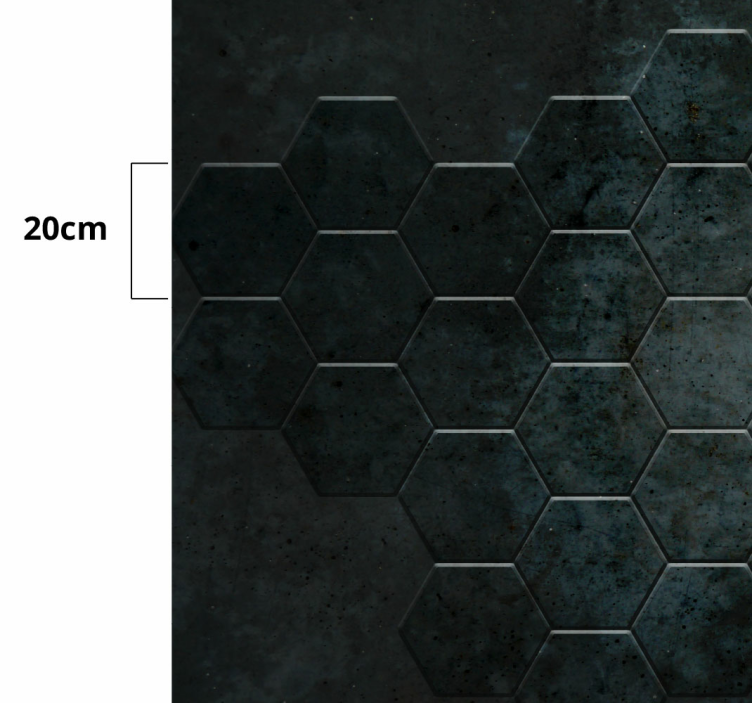 Sekskanter beton tekstur sten vinyl tæppe - TenStickers