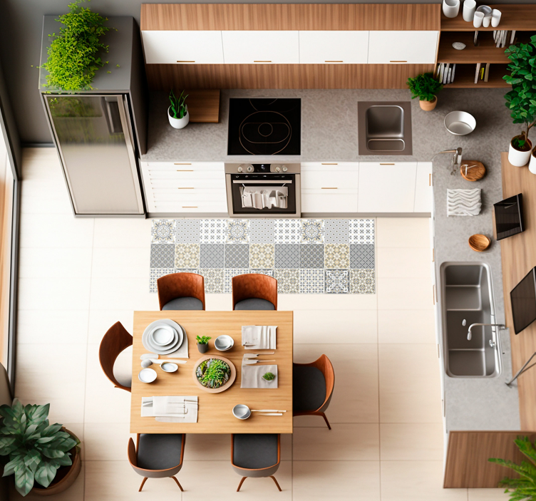 Marokkansk stil flise effekt flise tæppe - TenStickers