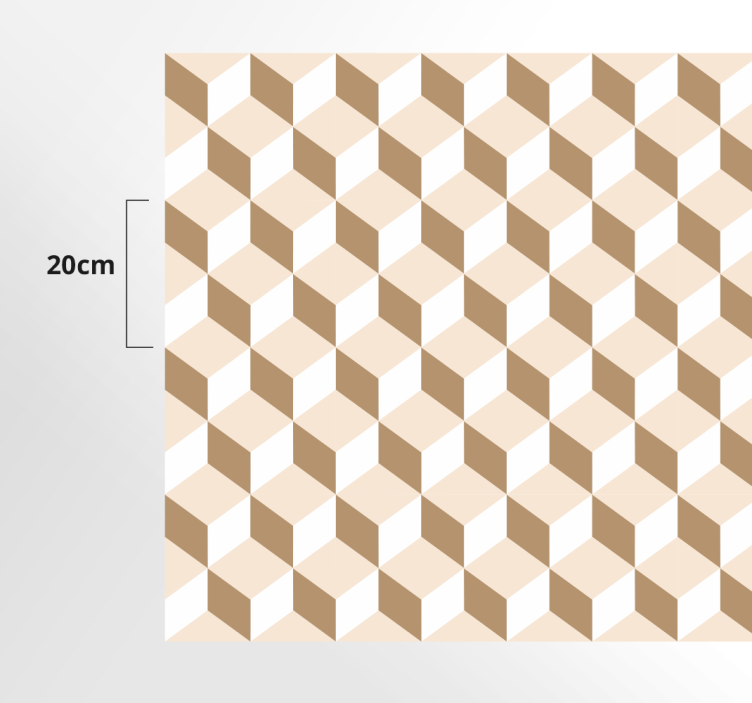 Kubisk bikagemønster vinyltæppe til køkkenet - TenStickers