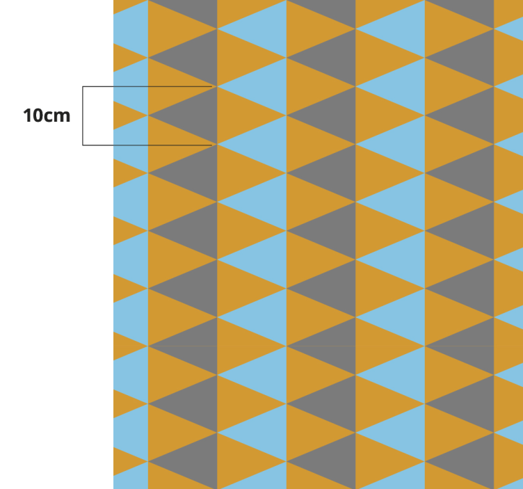 Orange, blå og grå trekanter geometriske tæpper - TenStickers