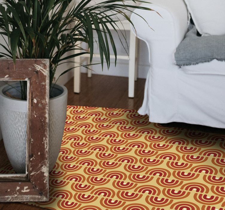 70s store bølger vintage tæppe - TenStickers