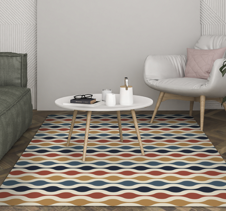 70'erne bølge vintage vinyl tæppe - TenStickers