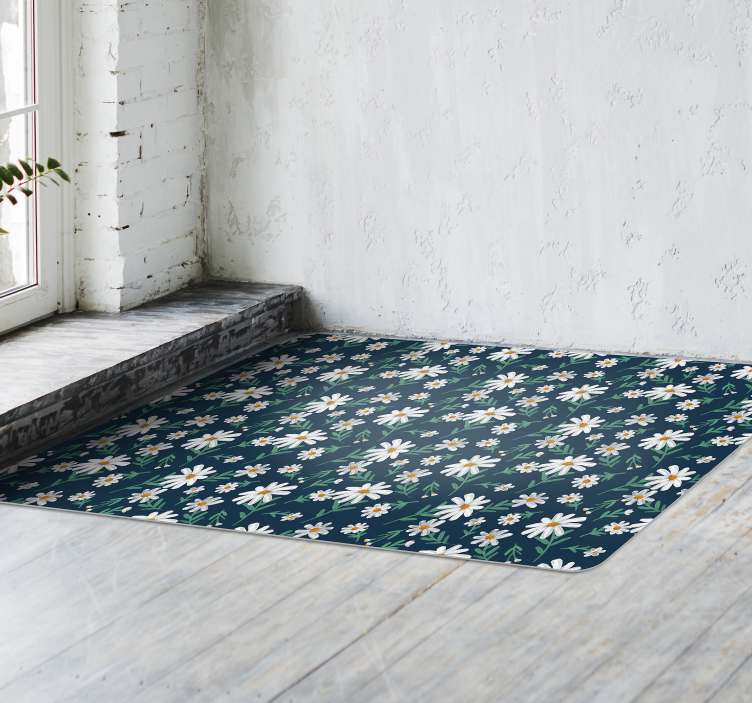70'erne daisy flower vinyl stue tæppe - TenStickers