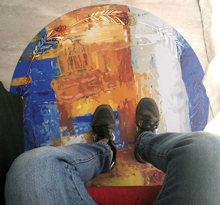 Abstrakt farvefusion minimalistiske vinyl tæppe - TenStickers