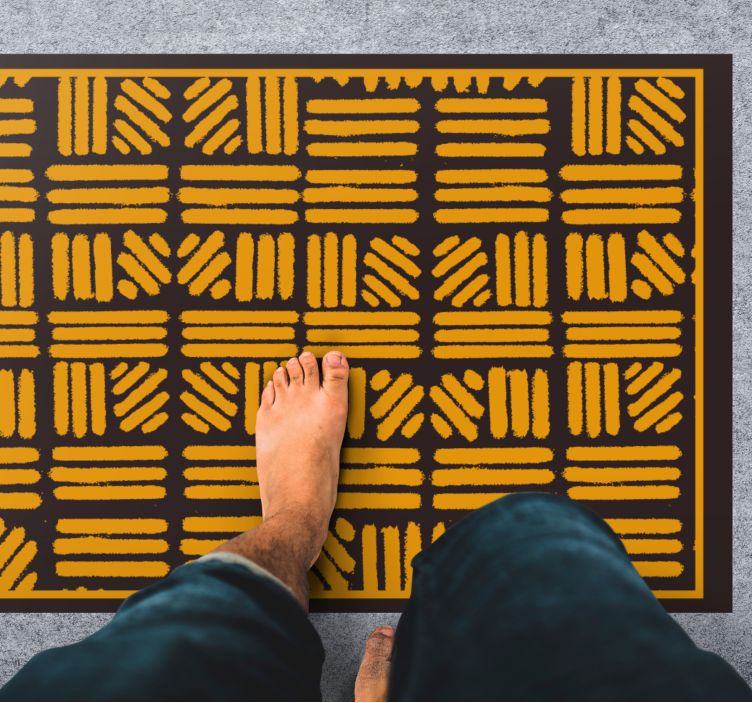 Abstrakt geometrisk mønster etniske vinyltæppe - TenStickers