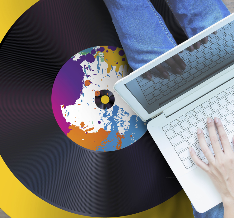 Abstrakt stænk rekord tekstur vinyl tæppe - TenStickers