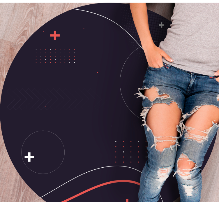 Abstrakte buede mønstre moderne vinyl tæppe - TenStickers