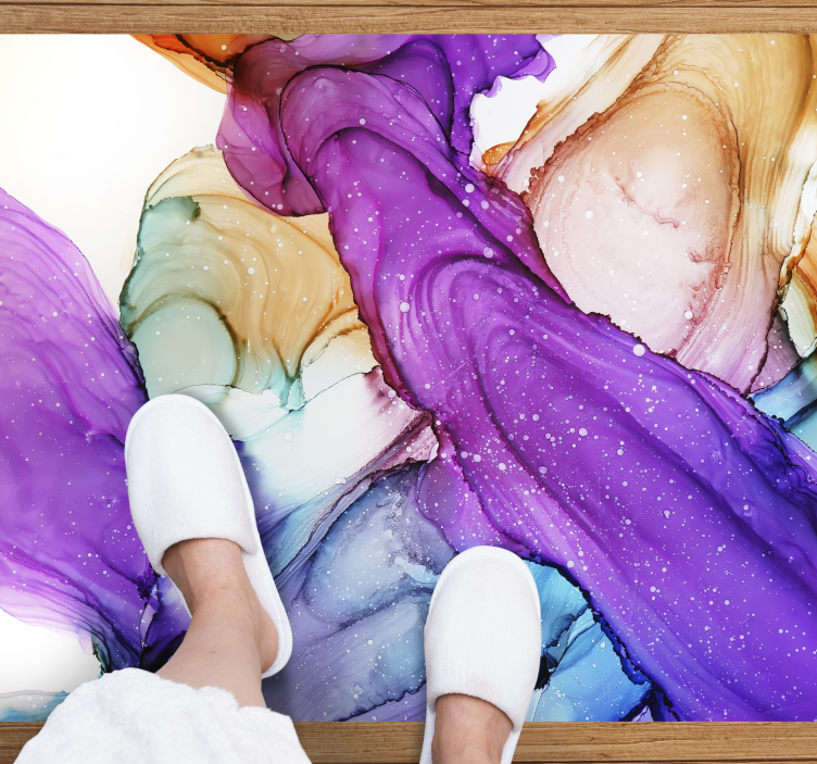 Abstrakte farver blander soveværelsetæppe - TenStickers