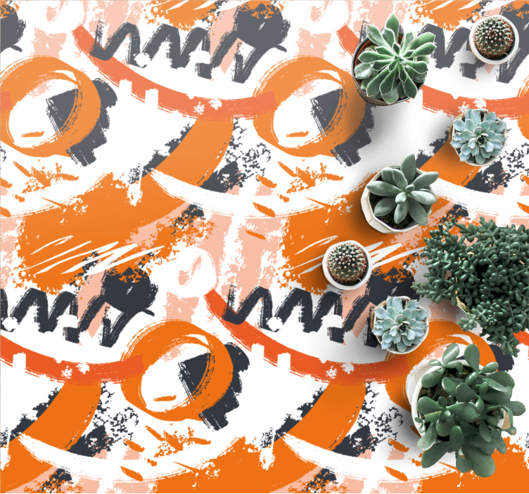 Abstrakte former eksploderer moderne vinyl tæppe - TenStickers