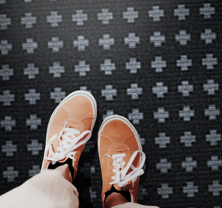 Adde sort og hvid nordisk vinyltæppe - TenStickers