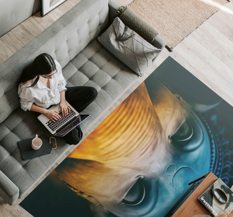 æteriske elefantansigter etniske vinyltæppe - TenStickers