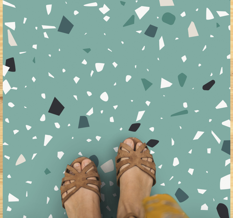 Akvamarin terrazzo tekstur tæppe - TenStickers