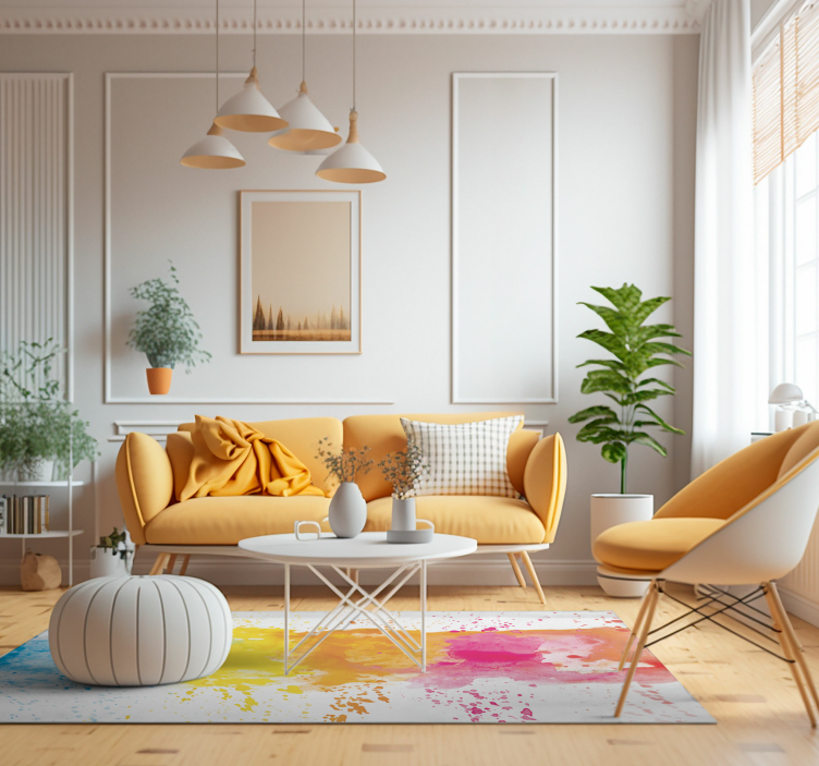 Akvarel splash moderne vinyl tæppe - TenStickers