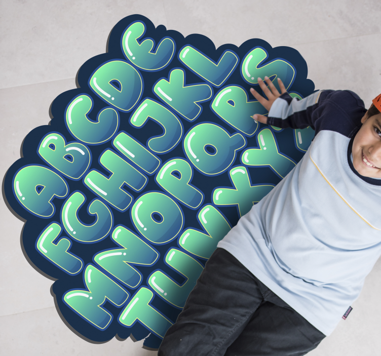 Fabelagtig alfabet bobler vinyl tæppe - TenStickers