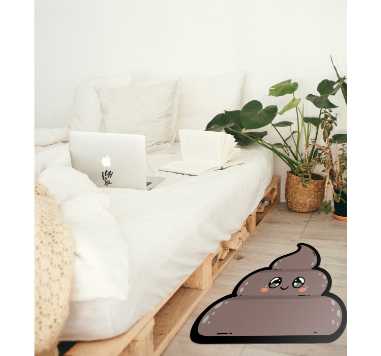 Anime poo emoji teen vinyl tæppe - TenStickers