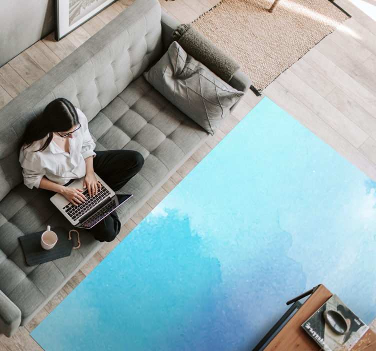 Aqua ombre tekstur vinyl tæppe - TenStickers