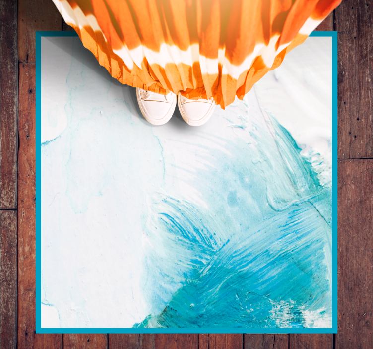 Aqua penselstrøg tekstur vinyl tæppe - TenStickers