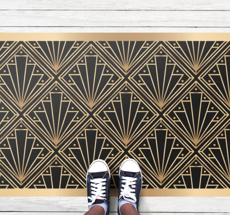 Art deco-motiv vinyl tæppe med fliseeffekt - TenStickers